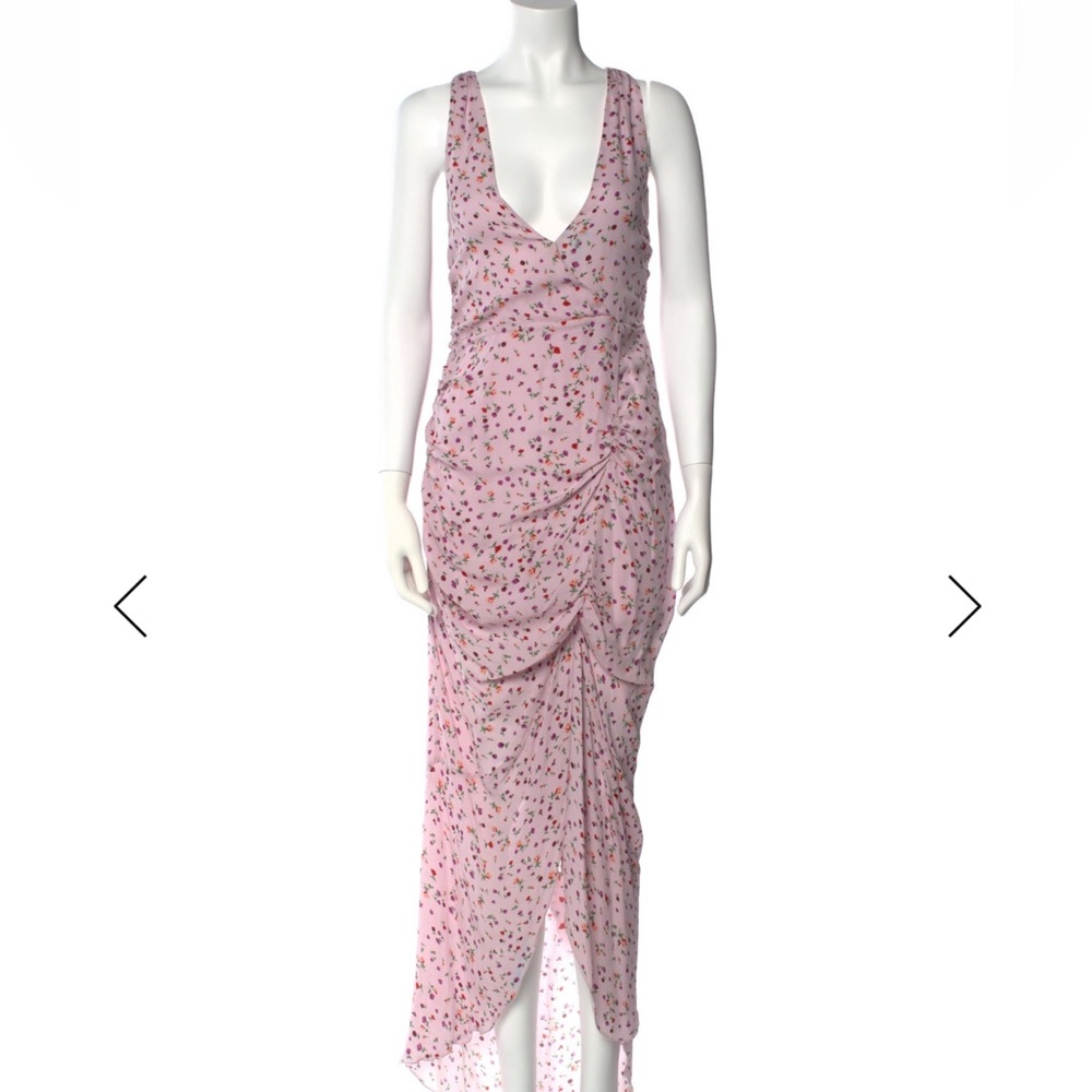 NICHOLAS Asymmetrical Silk Pink Floral Dress - Picture 11 of 11